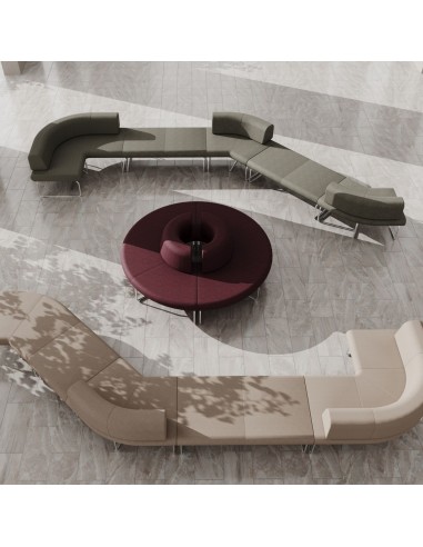 Modules Legvan disposés en cercle autour d’une table basse - Legvan
