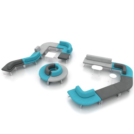 Configurations modulaires Legvan circulaires et en ligne - Legvan