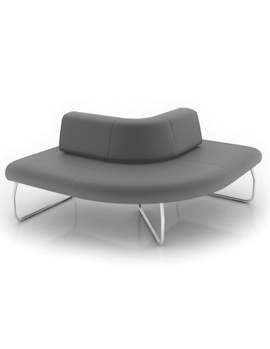 Banquette Legvan grise incurvée avec piètement blanc - Legvan