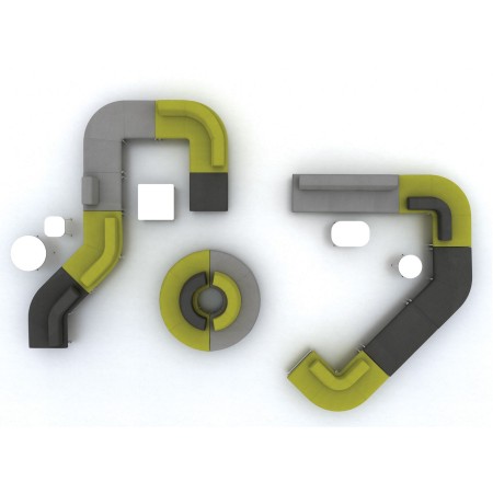 Configurations ouvertes et circulaires de Legvan verts - Legvan