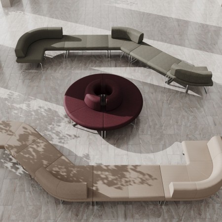 Configurations modulaires Legvan en cercle bétonné - Legvan