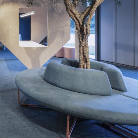 Grand module circulaire Legvan en tissu bleu - Legvan