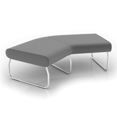 Banquette d’angle Legvan grise avec piètement métal - Legvan