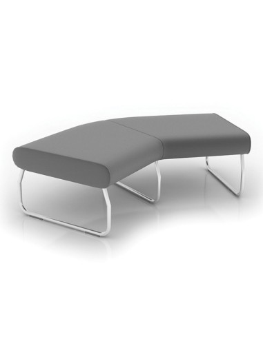 Banquette d’angle Legvan grise avec piètement métal - Legvan