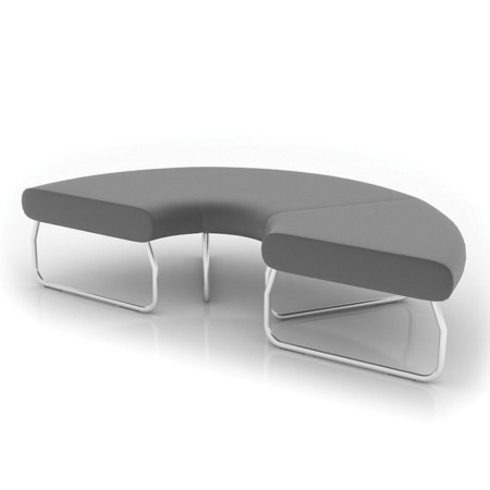 Banc modulaire arrondi 180° sans dossier - Legvan