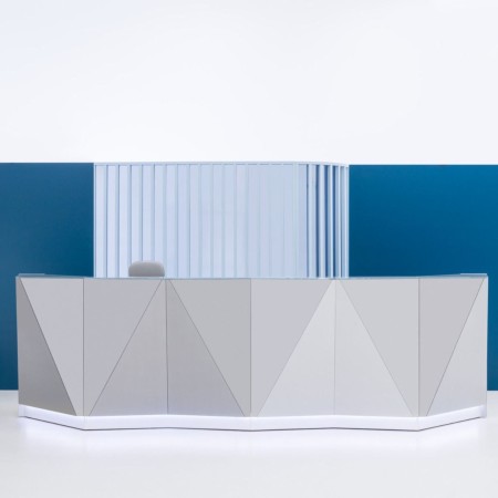 Meuble de réception gris avec led intégrée