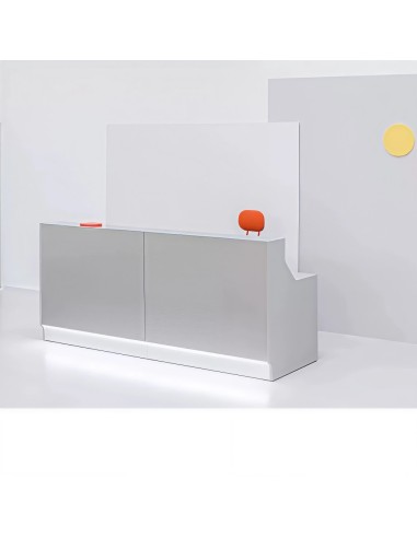 Meuble de réception gris avec led intégré dans espace moderne