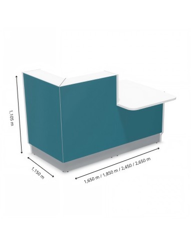 Dimensions meuble de récption avec angle et accès PMR