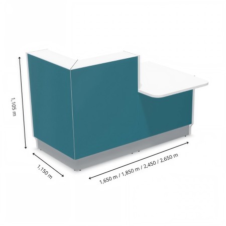 Dimensions meuble de récption avec angle et accès PMR