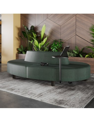 Configuration de banquettes Nubi grises autour d’une table basse - Nubi