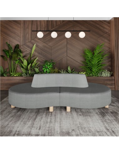 Banquette Nubi grise en tissu dans un salon contemporain - Nubi