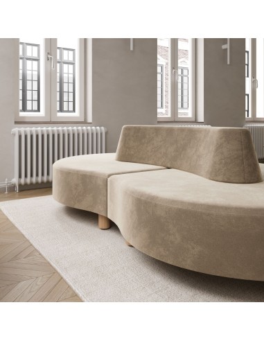 Canapé Nubi gris clair avec ambiance lumineuse - Nubi