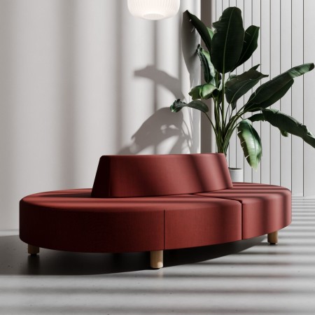 Canapé Nubi rouge en velours avec assise profonde - Nubi