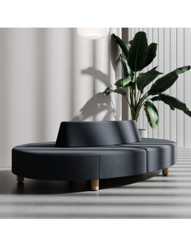 Canapé Nubi beige en velours avec décor minimaliste - Nubi