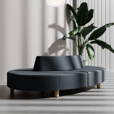 Canapé Nubi beige en velours avec décor minimaliste - Nubi