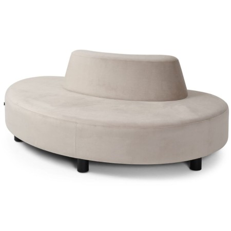 	Canapé Nubi arrondi en tissu beige clair - Nubi