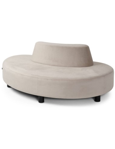 	Canapé Nubi arrondi en tissu beige clair - Nubi