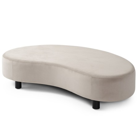 Canapé Nubi sans dossier, forme organique en tissu beige clair - Nubi