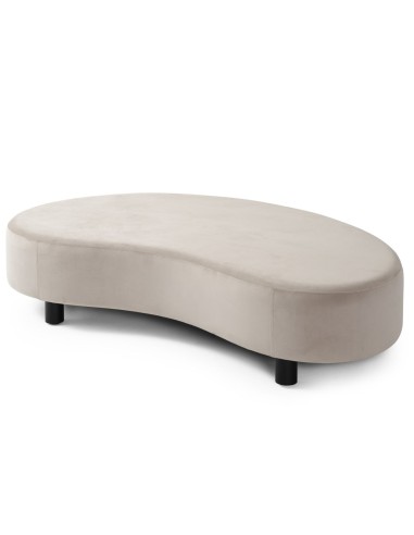 Canapé Nubi sans dossier, forme organique en tissu beige clair - Nubi