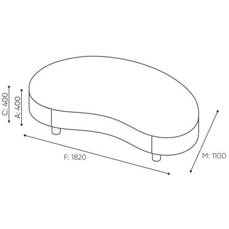 Dimensions du canapé Nubi asymétrique - Nubi