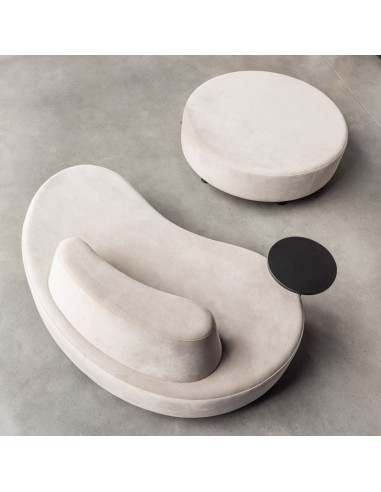 Ensemble de canapés Nubi ronds bas en tissu beige clair - Nubi