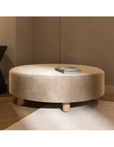 Canapé Nubi rond bas beige avec ambiance cosy - Nubi