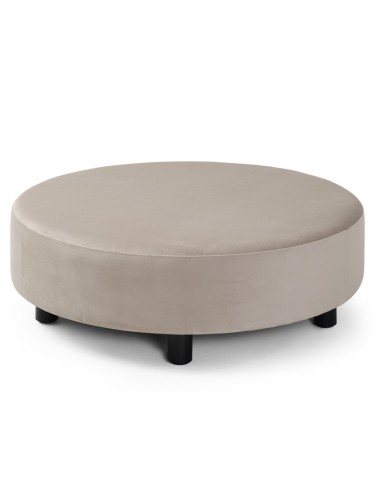 Canapé Nubi rond bas, tissu beige clair, sans dossier - Nubi
