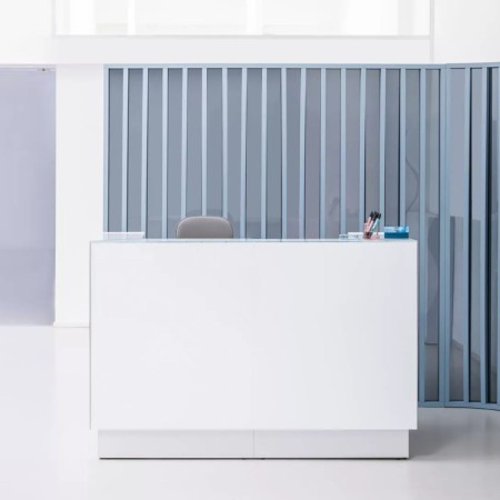 Banque d'acueil blanche avec led intégrée