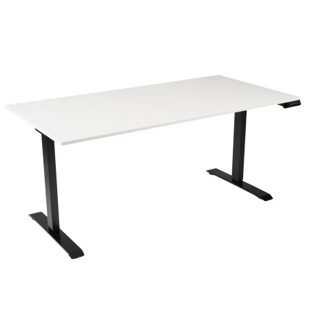 Bureau assis-debout Start-Up 160x80 cm coloris plateau blanc et piètement noir