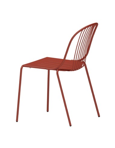 Chaise Diane rouge, vue de côté - Diane