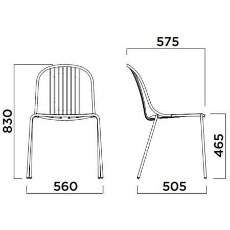 Dimensions de la chaise Diane - Diane