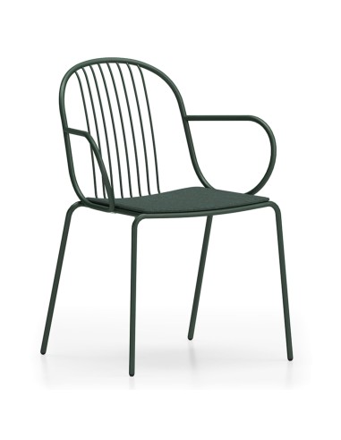 Chaise Diane métal noir, vue de 3/4 avant gauche - Diane