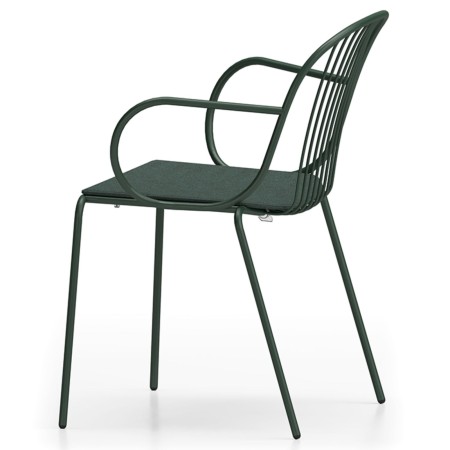 Deux chaises Diane métal noir, vues en perspective - Diane