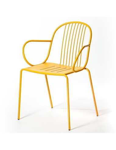 Deux chaises Diane métal gris clair, vues en perspective - Diane