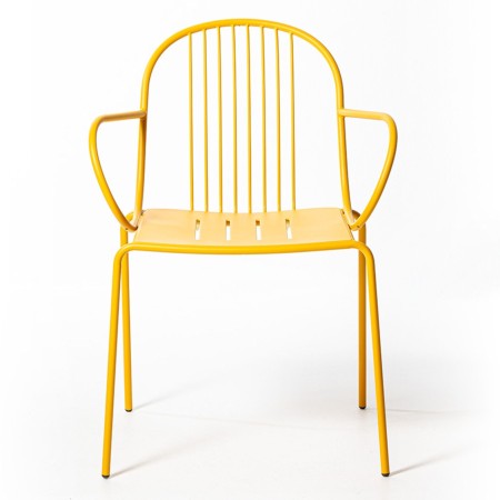 Chaise Diane métal noir, vue de face - Diane