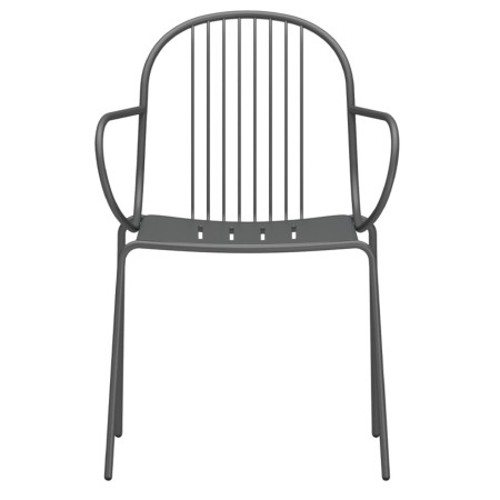 Chaise Diane métal gris clair, vue de côté - Diane