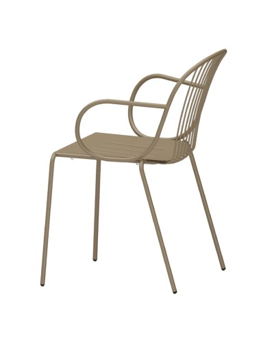 Chaise Diane métal jaune, vue de face - Diane