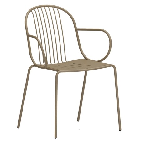 Chaise Diane métal bronze, vue de 3/4 avant gauche - Diane