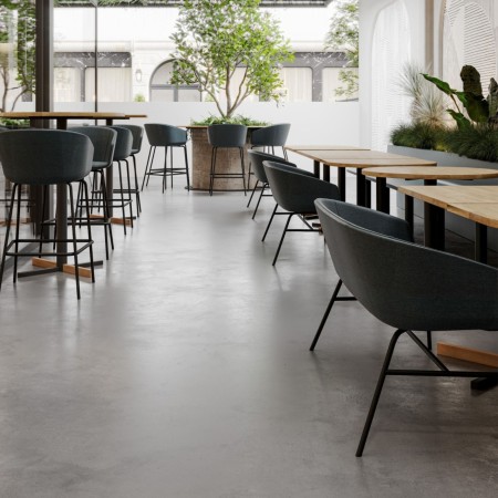 Banquettes Ox:co noires alignées dans un café - Ox:co