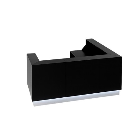 Meuble de réception noir avec 2 profondeurs possibles