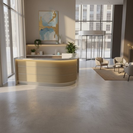 Banque d'accueil avec pièce lumineuse