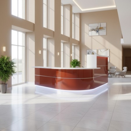 Meuble de réception rouge et blanc 2