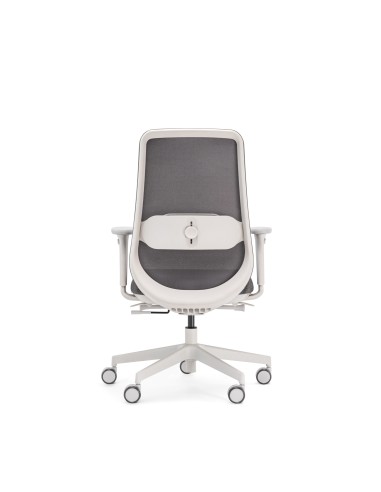 Chaise de bureau moderne avec assise textile grise et dossier mesh Belt BE 102 Grey dos