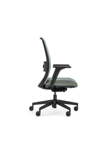 Chaise ergonomique professionnelle noire avec base à roulettes Belt BE 102 profil