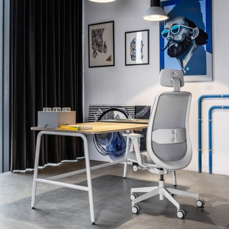 Chaise de bureau ergonomique Belt BE 103 Grey avec appuie-tête réglable 2