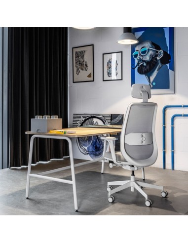 Poste de travail équipé d’une chaise ergonomique Belt BE 102 Grey