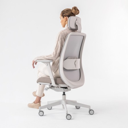 Chaise de bureau ergonomique Belt BE 102 Grey avec dossier en maille respirante