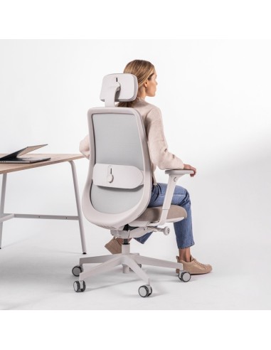 Chaise ergonomique de bureau en gris clair confortable et professionnelle