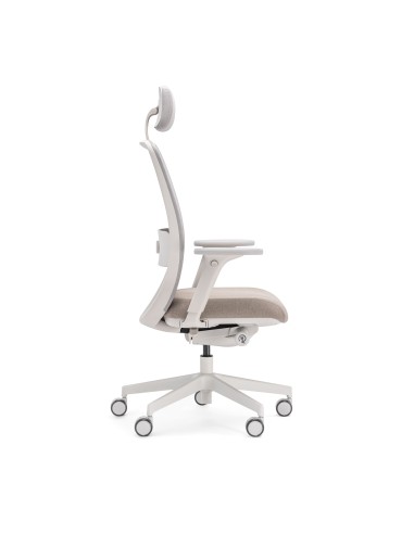Chaise ergonomique professionnelle avec appuie-tête et soutien lombaire Belt BE 103 Grey profil