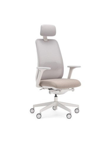 Chaise ergonomique professionnelle avec appuie-tête et soutien lombaire Belt BE 103 Grey profil